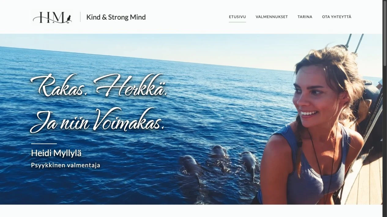 Kind & Strong Mind – etusivun näkymä