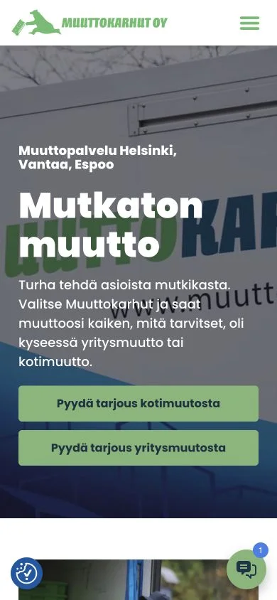 Muuttokarhujen etusivu puhelimella